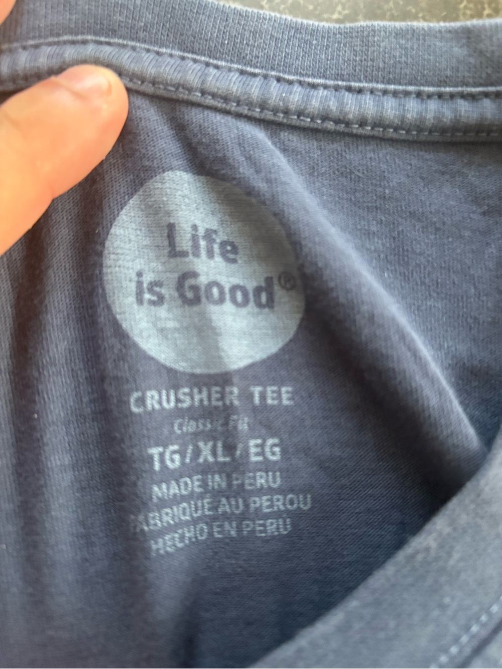 Life Is Good Men’s Long-Sleeve Compass Tee - Navy with Light Blue Graphic - Picture 2 of 3